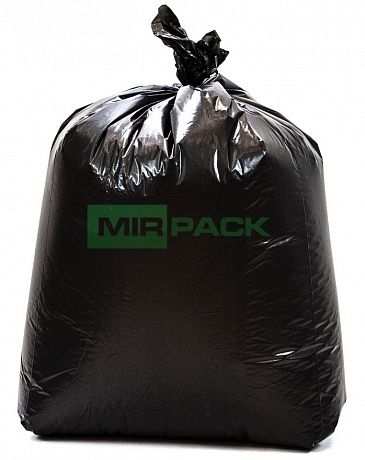 Пакеты для мусора 240 литров, 60 мкм, ПВД, в пачках длинные 93х140 , 2х слойные, в упаковке 100 штук, черные - Вид 2