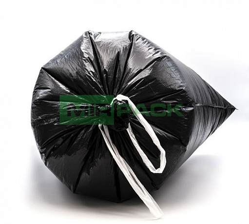 Мешки для мусора 60 л с завязками, 40 мкм, 30 шт. ПСД, 3 слоя, особопрочные, черные- для дома. - Вид 3